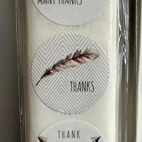 300 1 Inch Boho Floral Thank You Sticker Set - Picture 3 of 8